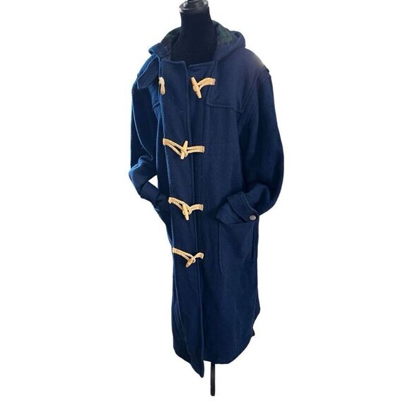 Vintage Polo Ralph Lauren Men’s S Hooded Toggle Coat, Navy Wool Twill Women’s M - Picture 5 of 15